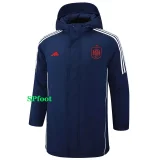 24-25 Spain Royal Blue Hooded Windbreaker Fabric Cotton Coat #G232