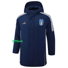 24-25 Italy Royal Blue Hooded Windbreaker Fabric Cotton Coat #G223