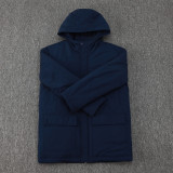 24-25 Sao Paulo Royal Blue Hooded Windbreaker Fabric Cotton Coat #G259
