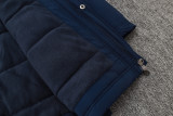 24-25 Man City Royal Blue Hooded Windbreaker Fabric Cotton Coat #G238(白绿标)