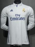 2016-2017 RMA Home Player Version 长袖球员 Long Sleeve Retro Soccer Jersey