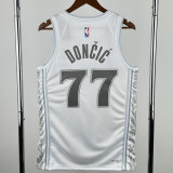 24-25 Dallas Mavericks DONCIC #77 White City Edition Top Quality Hot Pressing NBA Jersey