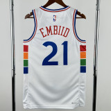 24-25 76ERS EMBIID #21 White City Edition Top Quality Hot Pressing NBA Jersey
