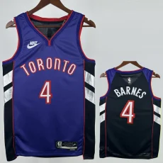 24-25 Raptors BARNES #4 Purple Retro Top Quality Hot Pressing NBA Jersey