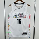 24-25 Nuggets JOKIC #15 White City Edition Top Quality Hot Pressing NBA Jersey