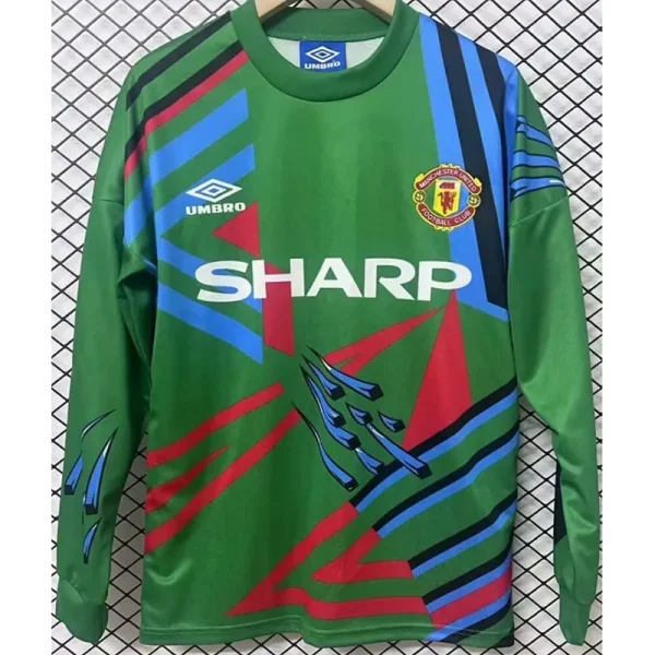 1992-1993 Man Utd Green Goalkeeper Long Sleeve Retro Soccer Jersey (长袖)