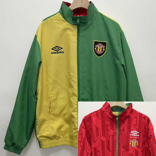 2006-2007 Man Utd Green Yellow Retro Double Sided Windbreaker (双面风衣)