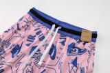 C2444 AJ Pink Blue Casual Short Pants