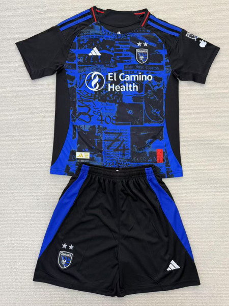25-26 San Jose Earthquakes Home Kids Soccer Jersey (带章)