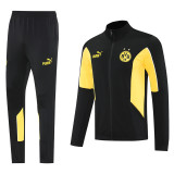 25-26 Dortmund Black Yellow Jacket Tracksuit #01