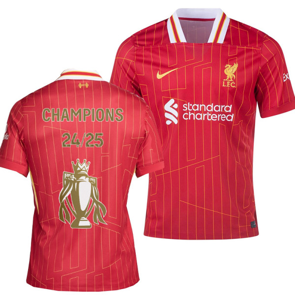 24-25 LIV Home Print CHAMPIONS 24/25&Gold Trophy Fans Soccer Jersey