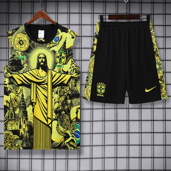 25-26 Brazil Yellow Tank top and shorts suit