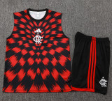 25-26 Flamengo Red Black Tank top and shorts suit #D2539