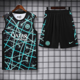25-26 INT Black blue Tank top and shorts suit