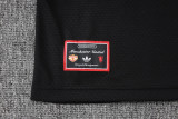 25-26  Man Utd Black Short shirts and Long trousers Suit #C2518