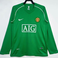 2007-2008 Man Utd Green Goalkeeper Long Sleeve Retro Soccer Jersey (长袖)