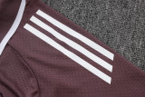 25-26 Man Utd Grey purple Short shirts and Long trousers Suit #C2537