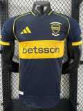 25-26 Boca Juniors Home Player Version Soccer Jersey (全广告)