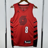 22-23 TRAIL BLAZERS AVDIJA #8 Red Top Quality Hot Pressing NBA Jersey (Trapeze Edition)飞人版