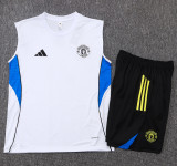 25-26 Man Utd White Tank top and shorts suit #D25101