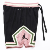 A2501 AJ Black Pink Casual Short Pants #黑粉色