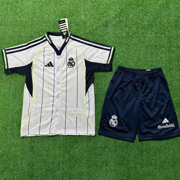 25-26 RMA White Casual Edition Kids Baseball Jersey