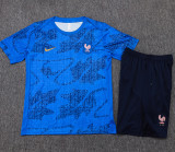 25-26 France Fancy blue Training Short Suit #D25137