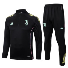 25-26 JUV Black Half Pull Tracksuit #B2557(半拉链)