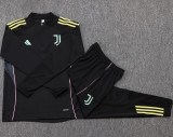 25-26 JUV Black Half Pull Tracksuit #B2557(半拉链)