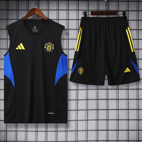 25-26 Man Utd Black Tank top and shorts suit