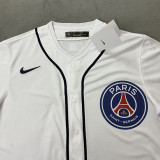 25-26 PSG White Casual Edition Baseball Jersey