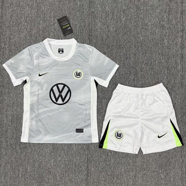 25-26 Wolfsburg Away Kids Soccer Jersey