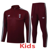 25-26 Ajax Jujube red Kids Half Pull Tracksuit #E2598(童装)(半拉链)