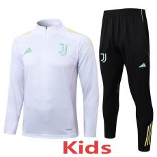 25-26 JUV White Kids Half Pull Tracksuit #E25117(童装)(半拉链)