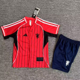 25-26 Man Utd Red Casual Edition Kids Baseball Jersey