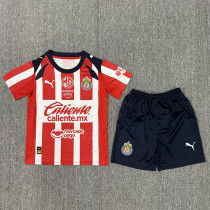 25-26 Chivas Guadalajara Home Kids Soccer Jersey