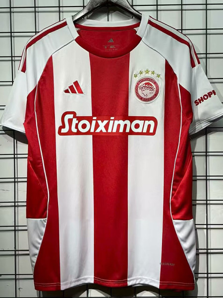 25-26 Olympiacos Home Fans Soccer Jersey