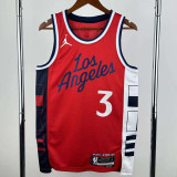 24-25 Clippers PAUL #3 Red Top Quality Hot Pressing NBA Jersey (Trapeze Edition) 飞人版