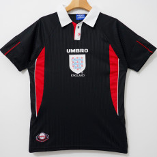1998 England Black Retro Soccer Jersey