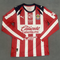25-26 Chivas Guadalajara Home Long Sleeve Soccer Jersey (长袖)