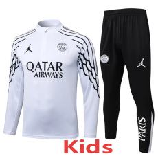 25-26 PSG Jordan White Kids Half Pull Tracksuit #E25133(童装)(半拉链)