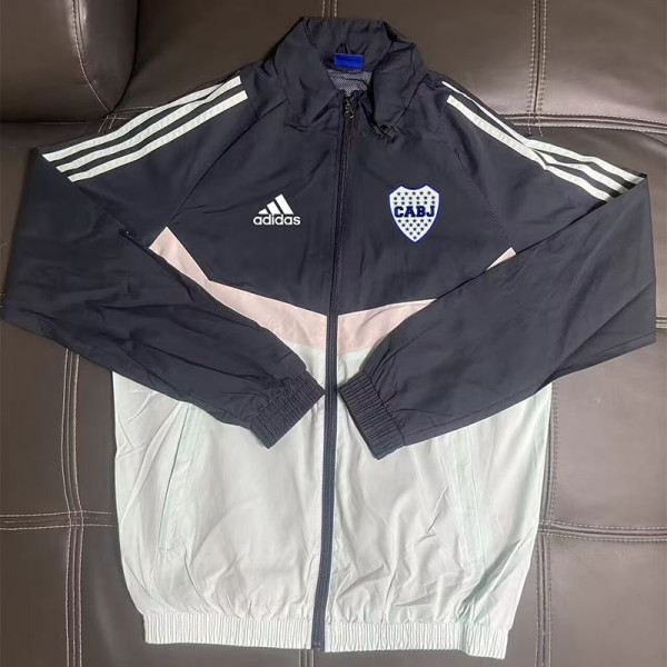25-26 Boca Juniors Black White Windbreaker