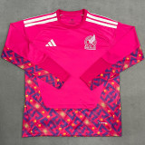 26-27 Mexico Pink Red Goalkeeper Long Sleeve Soccer Jersey (长袖)