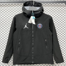 25-26 PSG Jordan Black Outdoor Jackets #L6607软料