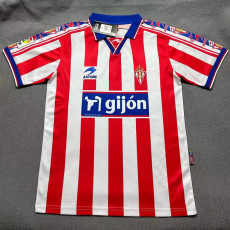 1999-2000 Gijon Home Retro Soccer Jersey (带章)
