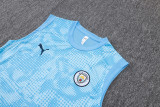 25-26 Man City Light blue Tank top and shorts suit #D25216
