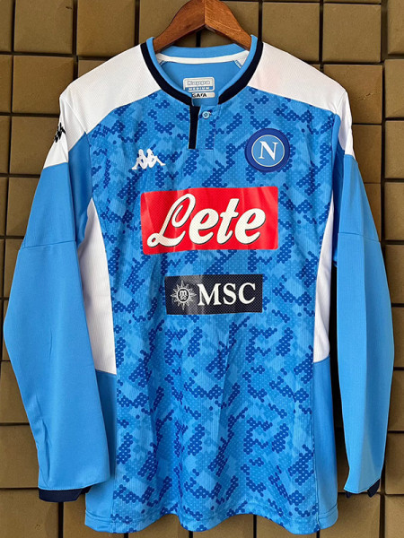 2019-2020 Napoli Home Long Sleeve Retro Soccer Jersey (长袖)