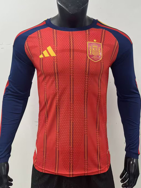 26-27 Spain Home Long Sleeve Player Version Soccer Jersey (长袖球员)