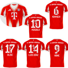 25-26 Bayern Home Print Special Edition Photo Number Fans Soccer Jersey