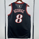 25-26 76ERS GEORGE #8 Black Top Quality Hot Pressing NBA Jersey (V领)